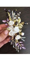 PERSEPHONE Ethereal Elegance: Purple Wedding Hair Comb for a Dreamy Bridal Look PERSEPHONE Ethereal Elegance: Purple Wedding Hair Comb for a Dreamy Bridal Look