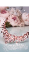 SARA Rose Gold Leaf Grecian Wedding Tiara Crown With Flowers SARA Rose Gold Leaf Grecian Wedding Tiara Crown With Flowers