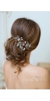SELENE Silver Rose Pearl Bridal Hairpins