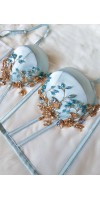 SONYA Blue Womens Vintage Corset Top