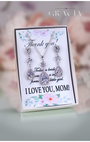 TANIS Mother of The Bride Groom Crystal Jewelry Set Gift