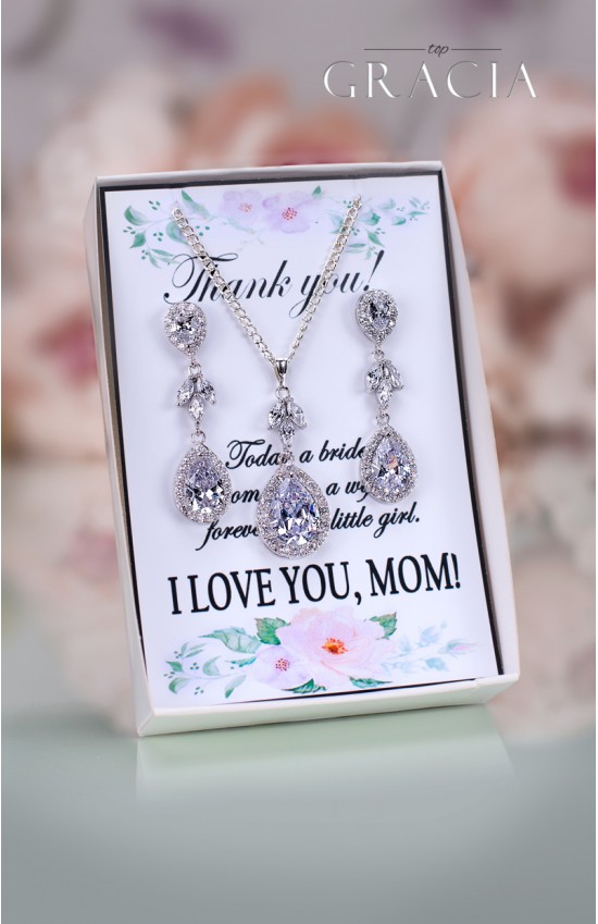 TANIS Mother of The Bride Groom Crystal Jewelry Set Gift