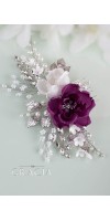 TIMOQ Purple Flower Bridal Hair Comb for Luxury Women