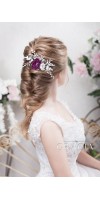 TIMOQ Purple Flower Bridal Hair Comb for Luxury Women