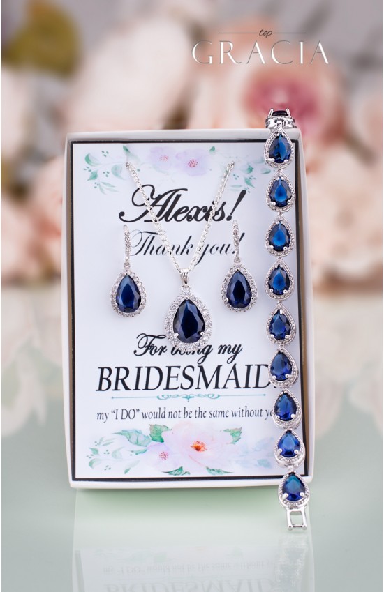 VASILIKI Sapphire Navy Blue Earrings Bridesmaid Gift September Birthstone Jewelry