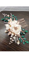 Xanthe Silk Emerald Green Wedding Hair Comb – Silk Flower & Crystal Bridal Accessory Xanthe Silk Emerald Green Wedding Hair Comb – Silk Flower & Crystal Bridal Accessory