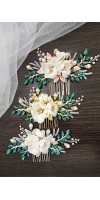 Xanthe Silk Emerald Green Wedding Hair Comb – Silk Flower & Crystal Bridal Accessory Xanthe Silk Emerald Green Wedding Hair Comb – Silk Flower & Crystal Bridal Accessory