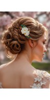 Xanthe Silk Emerald Green Wedding Hair Comb – Silk Flower & Crystal Bridal Accessory Xanthe Silk Emerald Green Wedding Hair Comb – Silk Flower & Crystal Bridal Accessory