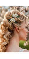 Xanthe Silk Emerald Green Wedding Hair Comb – Silk Flower & Crystal Bridal Accessory Xanthe Silk Emerald Green Wedding Hair Comb – Silk Flower & Crystal Bridal Accessory