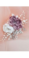 XENIA Dusty Rose Wedding Hair Comb – Silk Flowers, Crystals & Pearls Bridal Accessory