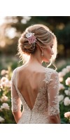 XENIA Dusty Rose Wedding Hair Comb – Silk Flowers, Crystals & Pearls Bridal Accessory
