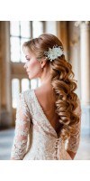 XENIA Ivory Silk Flower Bridal Hair Comb – A Timeless Touch of Elegance by TopGracia