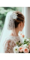 XENIA Ivory Silk Flower Bridal Hair Comb – A Timeless Touch of Elegance by TopGracia