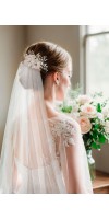 XENIA Ivory Silk Flower Bridal Hair Comb – A Timeless Touch of Elegance by TopGracia
