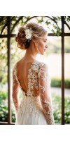 XENIA Ivory Silk Flower Bridal Hair Comb – A Timeless Touch of Elegance by TopGracia