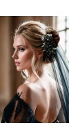XENIA Black Flower Bridal Comb – Gothic Elegance for Your Wedding Day XENIA Black Flower Bridal Comb – Gothic Elegance for Your Wedding Day