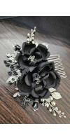 XENIA Black Flower Bridal Comb – Gothic Elegance for Your Wedding Day XENIA Black Flower Bridal Comb – Gothic Elegance for Your Wedding Day