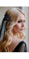 XENIA Black Flower Bridal Comb – Gothic Elegance for Your Wedding Day XENIA Black Flower Bridal Comb – Gothic Elegance for Your Wedding Day