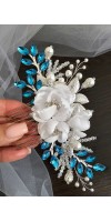 Xanthe Turquoise Wedding Hair Comb Xanthe Turquoise Wedding Hair Comb