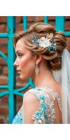 Xanthe Turquoise Wedding Hair Comb Xanthe Turquoise Wedding Hair Comb