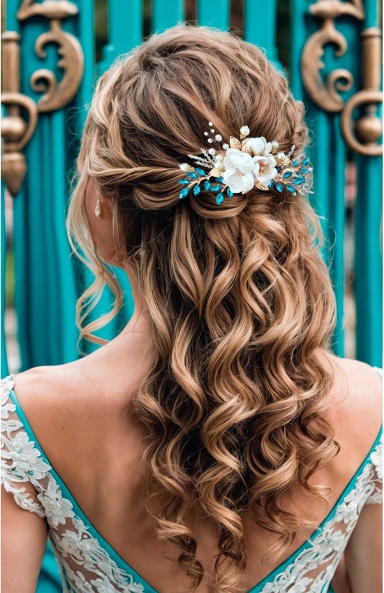 Xanthe Turquoise Wedding Hair Comb