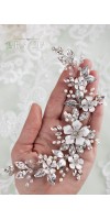 ZENAIS silver flower wedding hair piece in vintage look ZENAIS silver flower wedding hair piece in vintage look