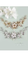 ZENAIS silver flower wedding hair piece in vintage look ZENAIS silver flower wedding hair piece in vintage look