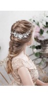 ZENAIS silver flower wedding hair piece in vintage look ZENAIS silver flower wedding hair piece in vintage look