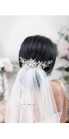 ZENAIS silver flower wedding hair piece in vintage look ZENAIS silver flower wedding hair piece in vintage look