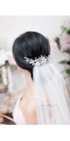 ZENAIS silver flower wedding hair piece in vintage look ZENAIS silver flower wedding hair piece in vintage look