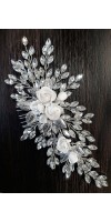ZENOBIA Bridal and Wedding Hair Comb with Rose Flowers and Crystals ZENOBIA Bridal and Wedding Hair Comb with Rose Flowers and Crystals