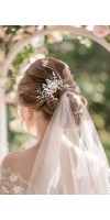 ZEPHYRA Ethereal Blush Wedding Comb - A Dazzling Bridal Accessory