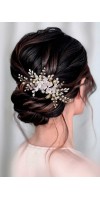 ZEPHYRA Ethereal Blush Wedding Comb - A Dazzling Bridal Accessory