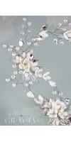 AGLAIA White or Ivory Bridal Headpiece With gentle handmade Flowers AGLAIA White or Ivory Bridal Headpiece With gentle handmade Flowers