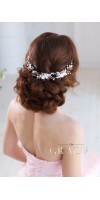AGLAIA White or Ivory Bridal Headpiece With gentle handmade Flowers AGLAIA White or Ivory Bridal Headpiece With gentle handmade Flowers