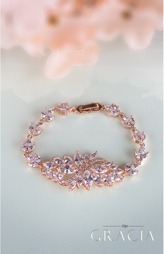 ATHENA Rose Gold Crystal Bridal Bracelet