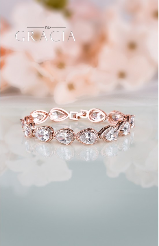 CALISTO Cubic Zirconium Rose Gold Wedding Bracelet