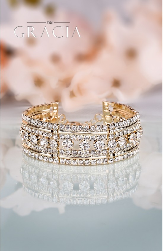DESPOINE Gold Crystal Bridal Wedding Bracelet
