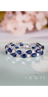 KLEIO Something Blue Bridal Bracelet with Cubic Zirconia Crystals