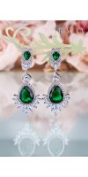 APHRODITE Cubic Circonia Emerald Green Bridal Drop Earrings