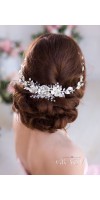 CHRYSANTHE Pearl Flower Wedding Headband With Crystals CHRYSANTHE Pearl Flower Wedding Headband With Crystals