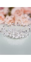CHRYSANTHE Pearl Flower Wedding Headband With Crystals CHRYSANTHE Pearl Flower Wedding Headband With Crystals