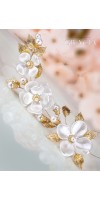 HERMIA Gold Silver Pearl Flower Bridal Headband Wedding flower crown HERMIA Gold Silver Pearl Flower Bridal Headband Wedding flower crown