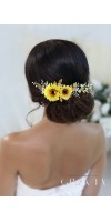 HYPATIA Yellow Sunflower Bridal Headpiece Fall Wedding Flower Crown Autumn Halo HYPATIA Yellow Sunflower Bridal Headpiece Fall Wedding Flower Crown Autumn Halo