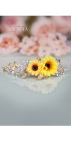 HYPATIA Yellow Sunflower Bridal Headpiece Fall Wedding Flower Crown Autumn Halo HYPATIA Yellow Sunflower Bridal Headpiece Fall Wedding Flower Crown Autumn Halo