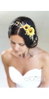 HYPATIA Yellow Sunflower Bridal Headpiece Fall Wedding Flower Crown Autumn Halo HYPATIA Yellow Sunflower Bridal Headpiece Fall Wedding Flower Crown Autumn Halo