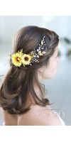 HYPATIA Yellow Sunflower Bridal Headpiece Fall Wedding Flower Crown Autumn Halo HYPATIA Yellow Sunflower Bridal Headpiece Fall Wedding Flower Crown Autumn Halo