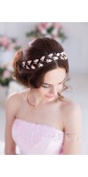 IRIS Grecian Headpiece Silver Gold Leaf And Freshwater Pearl Bridal Tiara Crown