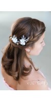 DIONYSIA White Flower Bridal Hair Pins