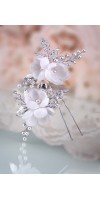 DIONYSIA White Flower Bridal Hair Pins